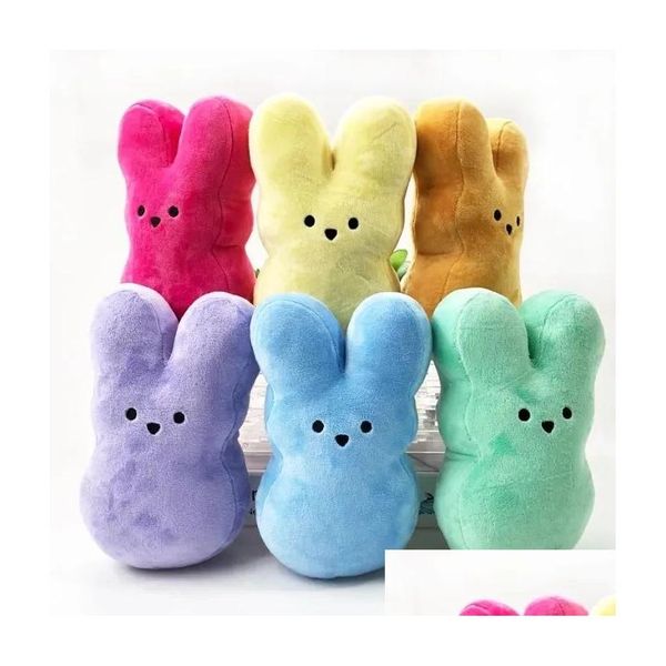 Favor de fiesta Venta al por mayor Pascua Peeps Bunny Toys 15 cm 20 cm Colorf Regalos para niños Entrega de gota familiar Jardín en casa Suministros festivos Evento Dhnu3