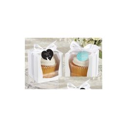 Party Favor En Gros Nouveau 9X9 Cupcake Boîtes Cadeau Boîte 100 Pièces Lot Drop Livraison Maison Jardin Fournitures De Fête Événement Dhbcv