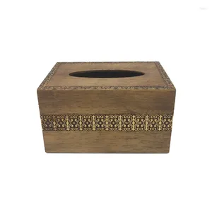 Caja de pañuelos mayorista de recuerdos de fiesta con servilleta con tapa de madera