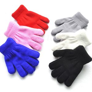 Party Favor Winterwarme kinderhandschoenen en pluche dubbellaagse gebreide handschoenen voor kinderen van 4-11 jaar Outdoor sporthandschoenen met vijf vingers voor studenten LT669