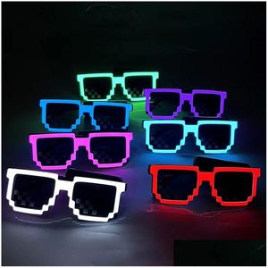 Party Favor Wireless LED Éclairage Louilles de lumière des lunettes de soleil pixels Favors brillent dans le néon noir pour rave halloween gouttes livraison de maison f otlro