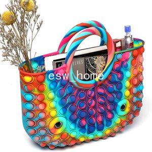 Partij Gunst Vrouw Handtassen Duw Bubbels Tas Fidget Vinger Bubble Puzzel Kids Games Pad Rubberen Tote Anti Stress Handtas