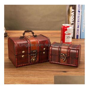 Party Favor En Bois Pirate Bijoux Boîte De Rangement Cas Titulaire Vintage Coffre Au Trésor 2 Pcs Ensemble Drop Delivery Maison Jardin Festive Supplie Dhb7N