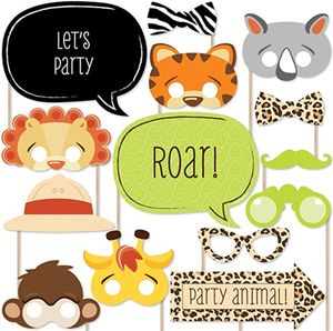 Party Favor Woodland Animal Photo Booth Props Wild One Camping Bos Thema Decoraties Baby Shower Verjaardag Feestartikelen