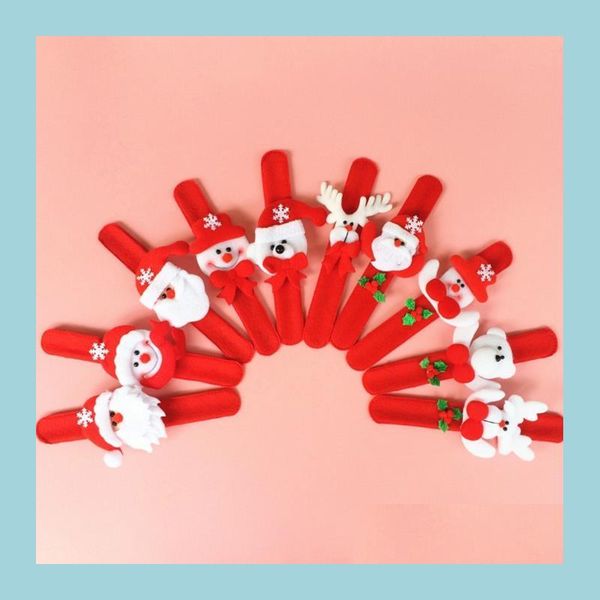 Party Favor Xmas Favors Père Noël Slap Bracelet Noël Renne Poignet Bracelet Bracelet Événement Festif Enfants Adts Cadeau Red Drop Deliver Dhzno