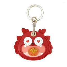 Partation Favor Year Access Carte Cover Creative Dragon Shape PU Leather Key Key Ring IC IC Elevator Protection Gift