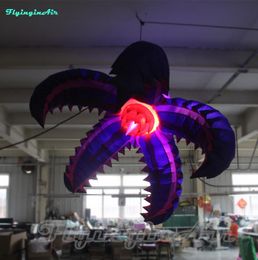 Feestbloemen die opblaasbare kunstbloem blauwe zeesterballon hangen met LED-licht voor concertpodium en plafonddecoratie3885270