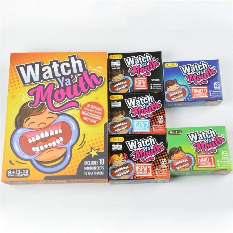 Party Game Board Game Watch Ya Mond Game 200 Cards 10 Mouthoofers Family Edition Hilarische mondbeschermer