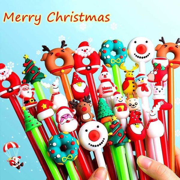 Jeux de fête Artisanat 4 PCS Santa Gel Stylo À Encre De Noël Party Favor Enfants Cadeaux De Noël Invité Cadeau Souvenir Nouvel An Cadeau Cadeau D'anniversaire Enfant Pinata T221008