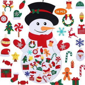 Juegos de fiesta Manualidades DIY Fieltro Navidad Juegos de muñeco de nieve Conjunto Adornos Decoración colgante Conjunto Juguetes para niños 231208