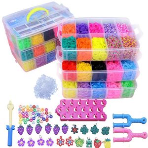 Jeux de fête Artisanat DIY Bandes de caoutchouc faites à la main Métier à tisser Boîte à outils de tissage Kit de bracelet Jouets pour enfants Tricot élastique Art Perles Filles 230324