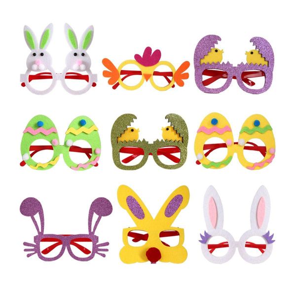 Jeux de fête Artisanat Lunettes de Pâques Accessoires de dessin animé Accessoires amusants Décorations pour enfants Coquilles d'œufs de lapin Oeufs colorés Monture de lunettes Dhiga