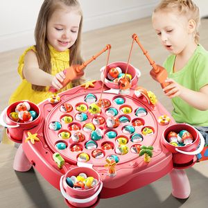 Party Games Crafts Electric Magnetic Fishing with Music Toys for Boys Imiteer Fish Rod Children Magnet Game Education Girl 3 Year 230307