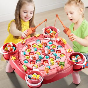 Party Games Crafts Electric Magnetic Fishing with Music Toys for Boys Imiteer Fish Rod Children Magnet Game Education Girl 3 Year 230320