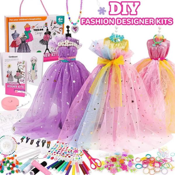 Juegos de fiesta Manualidades Iluminación para niñas DIY Diseño de ropa para niños hecho a mano Conjunto de costura Producción creativa de juguetes de 6 a 12 años 231215