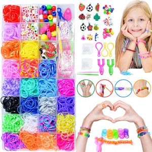 Party Games Crafts Rubberen bands Lefen Diy Handmade Bracelet Making Kits Beads Toys For Girls Children Craft Toys Christmas Gifts Weaving Tool Box 230517