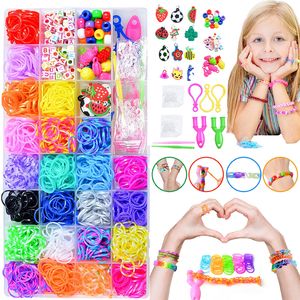 Jeux de fête Artisanat Élastiques Métier à tisser DIY Bracelet Fait Main Kits de Fabrication de Perles Jouets pour Filles Enfants Artisanat Cadeaux de Noël Tissage Boîte à Outils 230710