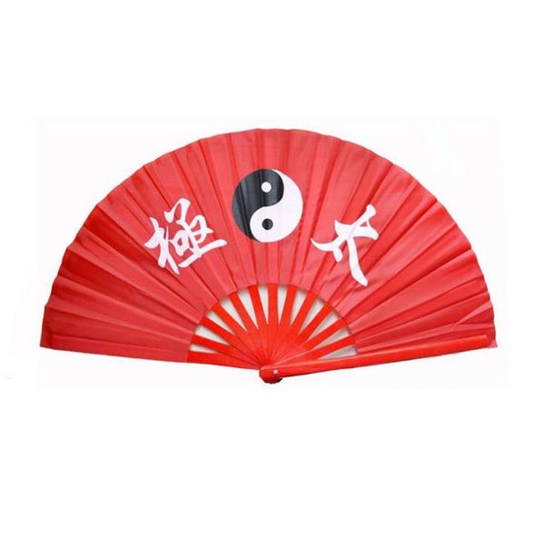 Regalo de fiesta Chino tradicional Tai chi patrón Kung fu ventilador plegable 33 cm ventiladores marco para hombres y mujeres SN2569