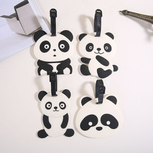 Cadeau de fête créatif pvc panda expression Li carte voyage embarquement valise dessin animé liste étiquette carte de consignation LK315