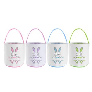 Sacs de panier de lapin de Pâques avec poignée, sac à main, chasse aux œufs, bonbons, sac de rangement de collations, jouets de lapin, seau fourre-tout pour enfants, décoration de fête, 4 couleurs