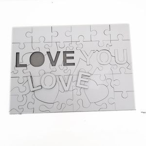 Cadeau de fête MDF Sublimation Puzzle LOVE Heart Jigsaw Irrégulier 9.84 * 7.08inch Thermasl Transfer Blank Puzzles Personnalisé Creative RRE11953