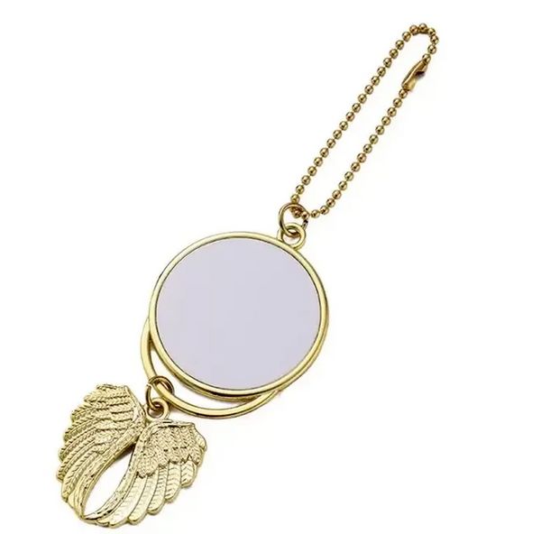 Cadeau de fête Sublimation Désodorisants Blanc Blanc DIY Cadeaux personnalisés Trois Styles Pendentifs De Voiture En Métal Ailes D'ange Ornements sxa25