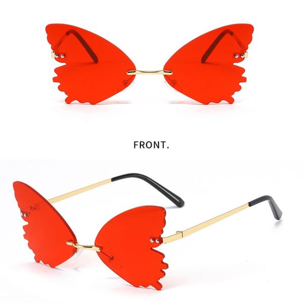 Lunettes de fête papillon coloré pour femmes, lunettes de soleil tendance pour filles, décoration d'ombre, Protection UV400, vente en gros