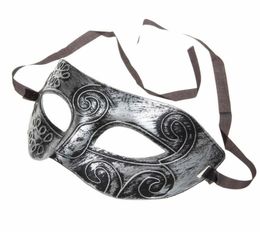 feest half gezicht retro Grieks Romeinse krijger Halloween Silver Mask unisex feest Venetiaanse maskerade decoraties mardi gras maskers voor 1249108