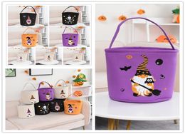 Fête Halloween Pumpkin Bucket Cartoon Ghost Witch Handbag Hands Polyester Candy Basket Festival Gift Spiders Bag2863403