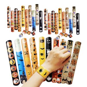 Fête halloween Slap Bracelets Drôle Fantôme Cadeaux De Noël Enfants Adultes Bande Dessinée Citrouille Bonne Fête Décor XD24793