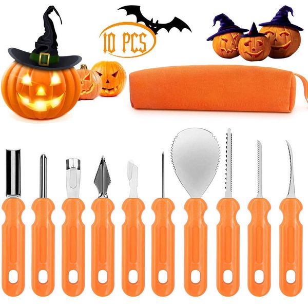 Fête Halloween Fournitures Citrouille Couteau À Découper Ensemble Grattoir Famille Parent-enfant Citrouilles Outils De Coupe XD24732