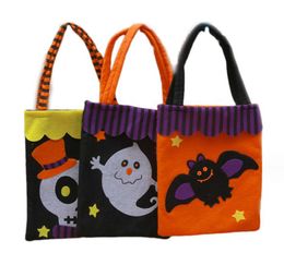 Sac à main de fête Halloween pour filles et garçons, sacs en tissu Non tissé pour bonbons ou friandises, sacs de rangement pour bonbons à la citrouille, 7 couleurs