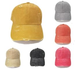 Chapeaux de fête 150 pièces queue de cheval casquettes de baseball lavés petits pains en désordre chapeaux été camionneur poney visière casquette croix Criss chapeau Snapbacks T5003012437886