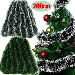 Chapeaux de fête 200cm coloré décoration de Noël bar hauts ruban guirlande vert foncé canne guirlandes ornements d'arbre de Noël fournitures 231122