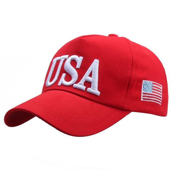 Chapeaux de fête 2024 Chapeau de baseball drapeau américain réglable USA Trump Chapeaux brodés Casquette à visière 3 couleurs Maison Jardin Festive Party Supplie DH8J1