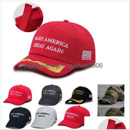 Chapeaux de fête 2024 Donald Trump Cap Camouflage Baseball Caps Make America Again Us Presidential Election Hat Broderie 3D Drop Deliver Dhn3C