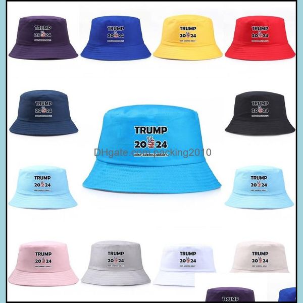 Sombreros de fiesta 2024 Trump Hat Hombres Mujeres Bucket Cap Keep America Great Republican President Letters Visor Hats Gorras de pesca Dhs 752 Drop Dhew9