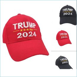 Partijhoeden 2024 Trump Hat Presidenti￫le verkiezingsbrieven Gedrukte honkbalcaps voor vrouwen Sport Verstelbaar USA Hip Hop Peak Cap Head W DHRDH