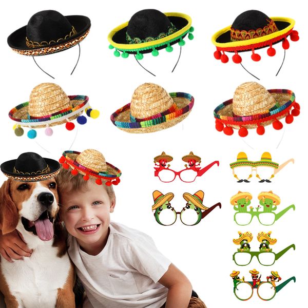 Chapeaux de fête 3/6/9 pièces Sombrero bandeaux chapeau Costume de fête chapeau mexicain Cinco De Mayo accessoires thème mexicain décoration Fiesta Party Favors 231026