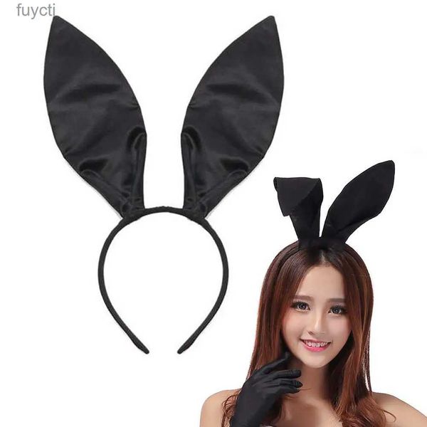 Sombreros de fiesta Negro Big Bunny Ears Diadema para Pascua Fiesta de Halloween Accesorios de disfraces Club nocturno de Pascua Dulce Sexy Oreja de conejo Pelo YQ240120