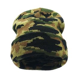 Chapeaux de fête Camo Beanies Sports de plein air Tricoté Chapeau Unisexe Camouflage Hiver Chapeaux Froid Chaud Crochet Caps Q431