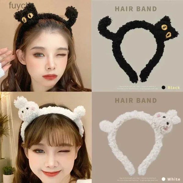 Chapeaux de fête Bandeau d'oreille de chat pour femmes Bande de cerceau de cheveux Fille Accessoires de cheveux de mode Wash Up Peluche Furry Bear Ear Costume Headwear Barrettes YQ240120