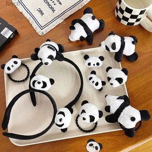 Feesthoedjes Chinese Mooie Pluche Panda Hoofdband Haarspeld Broche Haar Touw Aggregaat Leuke 3D Dierenkop Pop Cartoon Sieraden Haaraccessoires YQ240120