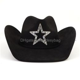 Chapeaux de fête Cowgirl Western Mens Cowboy rose pour les femmes le top chaps British Cup Hat Luxury Country Chapeu Drop Livrot Otujz