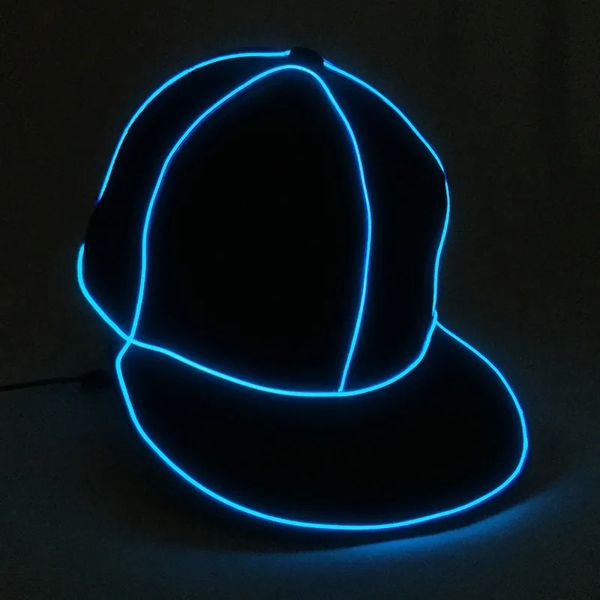 Chapeaux de fête Design néon chapeau lumineux casquette LED brillant Hip Hop danse chapeau DJ Bar accessoires de fête éclairer chapeau Festival fournitures 231020