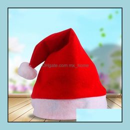 Sombreros de fiesta Suministros festivos Hogar Jardín 1500 Unids Sombrero rojo de Papá Noel Tra Suave Felpa Navidad Cosplay Decoración Adts By Sea Pab11465 Drop