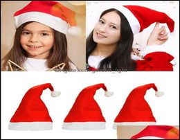 Chapeaux de fête Festifs Supplies Home Garden Christmas Red and White Cap Santa Claus Costume Decoration For Kids Adt Christmas Hat7096789