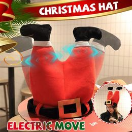 Sombreros de fiesta Diversión Parodia Broma Sombrero de Navidad eléctrico Regalo de Navidad eléctrico Muñeca Cantar Canciones Pantalones de Papá Noel Juguete de regalo para niños Adultos En stock 231207