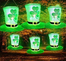 Chapeaux de fête Green Shamrock Hat Irish Festival Cap St Patricks Day Tophat Headress Favors Decorations Props for Holiday1838197