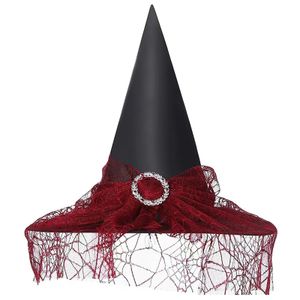 Chapeaux de fête Halloween Vintage Chapeaux de Sorcière Voiles de Dentelle Chapeaux de Sorcière Halloween Cosplay Costume Accessoires Fournitures de Fête Pour Adultes Enfants 231204